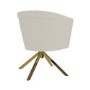 Cream Velvet Swivel Dressing Table Chair - Blaire 