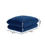 Navy Blue 3 Seater Velvet Curved Sofa with Footstool - Bodi