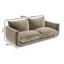 Mink 3 Seater Velvet Curved Sofa with Footstool - Bodi