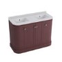 1200mm Burgundy Curved Freestanding Double Vanity Unit with Basins - Bowland