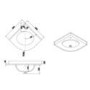 500mm Burgundy Curved Corner Freestanding Vanity Unit with Basin – Bowland