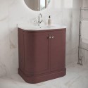 BUN/BOWL800BR/99726 800mm Burgundy Curved Freestanding Vanity Unit with Basin - Bowland