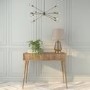 Solid Oak Chevron Office Desk with Drawers - Briana
