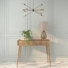 GRADE A1 - Solid Oak Chevron Console Table with Drawers