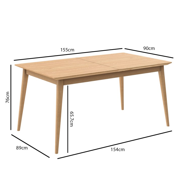 Briana Solid Oak Extendable Dining Table with Solid Oak Dining Bench and 2 Brown Rattan Dining Chairs