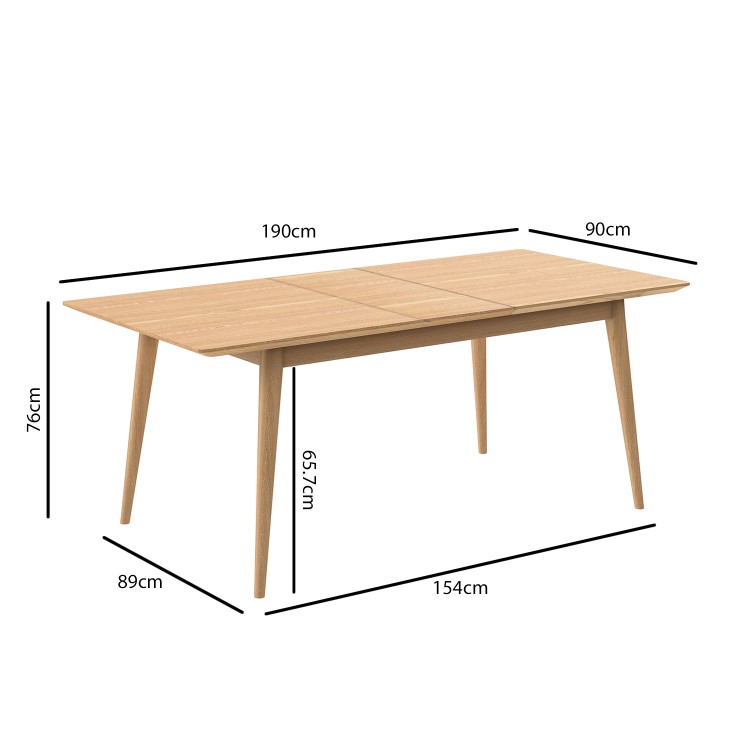 Briana Solid Oak Extendable Dining Table with Solid Oak Dining Bench and 2 Brown Rattan Dining Chairs