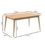 Oak Extendable Dining Table with 4 Rattan Dining Chairs - Briana