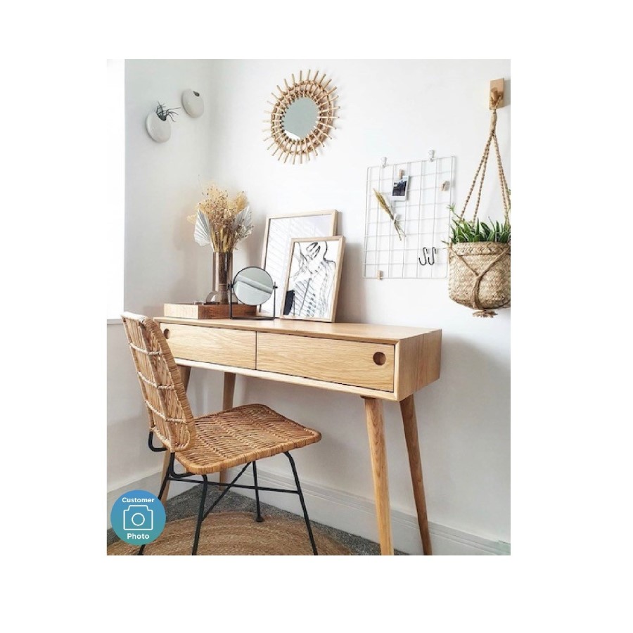 Oak Office Desk with Drawer - Briana