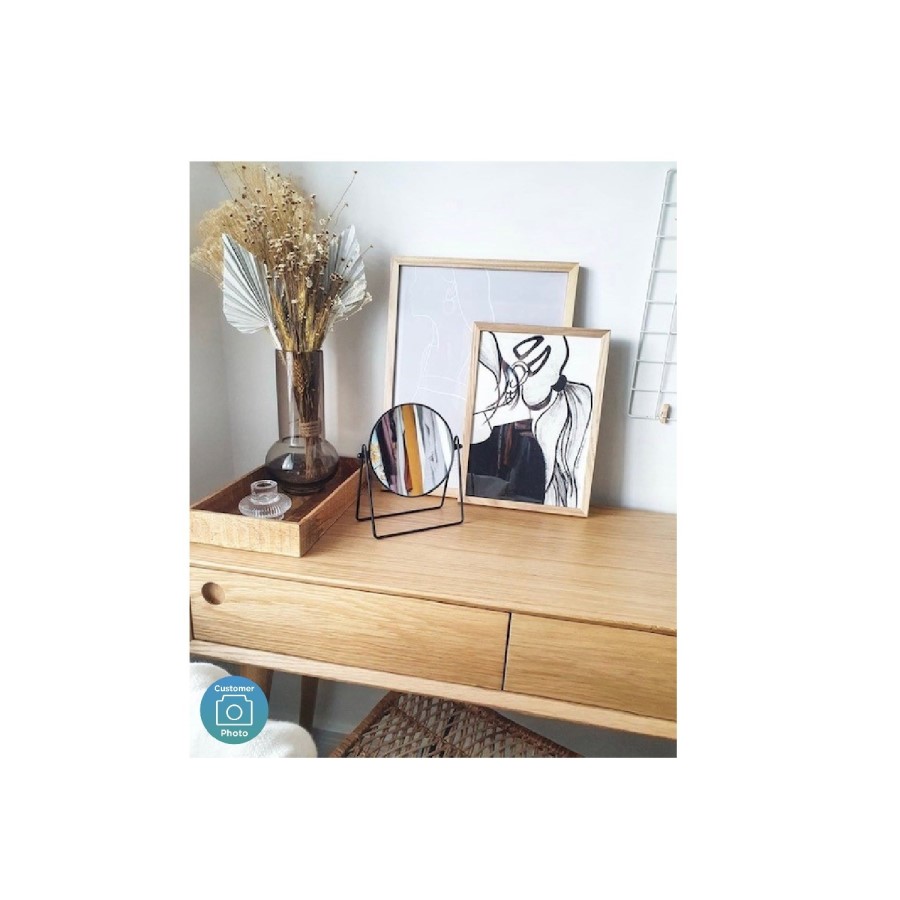 Oak Office Desk with Drawer - Briana