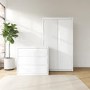 White Wardrobe and Chest of Drawers Set - Lexi