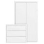 White Wardrobe and Chest of Drawers Set - Lexi