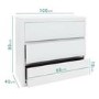 White Wardrobe and Chest of Drawers Set - Lexi