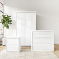 White 3 Piece Bedroom Furniture Set - Lexi