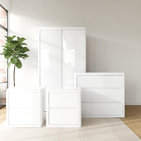 White 4 Piece Bedroom Furniture Set - Lexi