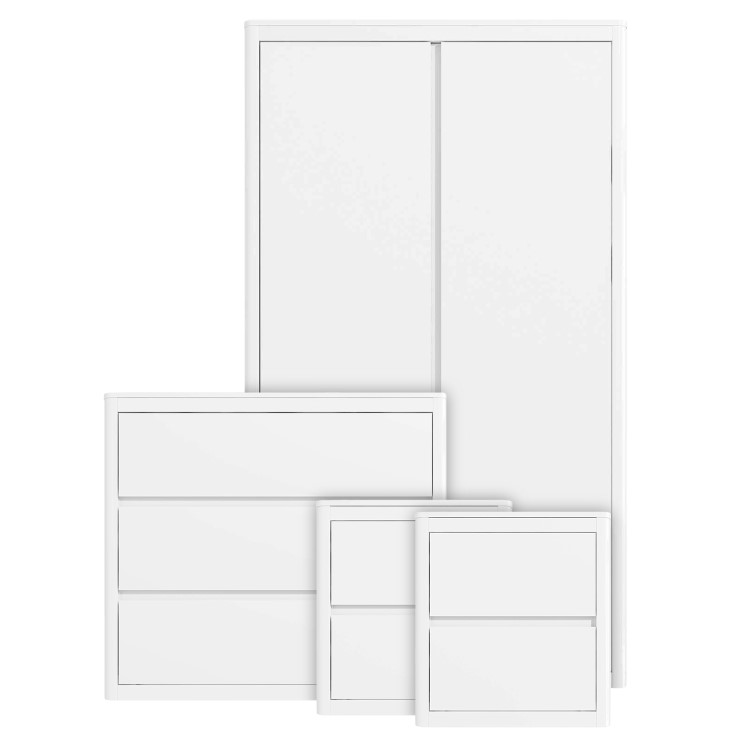 White 4 Piece Bedroom Furniture Set - Lexi