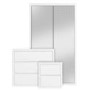 Mirrored and White 3 Piece Bedroom Furniture Set - Lexi