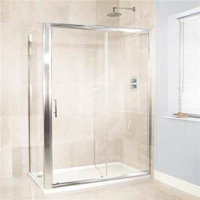 Sliding Door Enclosure 1100 x 900mm with Shower Tray - 6mm Glass - Aquafloe Range 