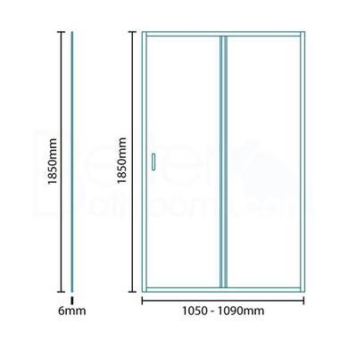 Sliding Shower Door 1100mm - 6mm Glass - Aquafloe Range
