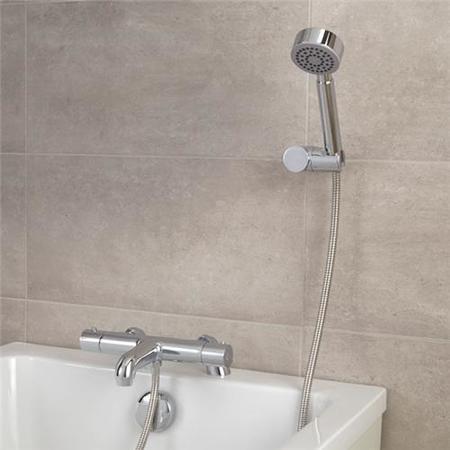 Focus Thermostatic Deck Mounted Bath Shower Mixer with Circo Round Handset