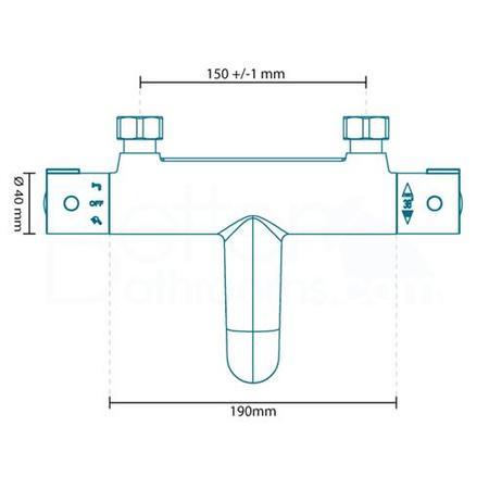 Focus Thermostatic Deck Mounted Bath Shower Mixer with Circo Round Handset