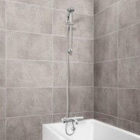 Rina Slide Shower Rail Kit with Focus Deck Valve & Bath Mixer