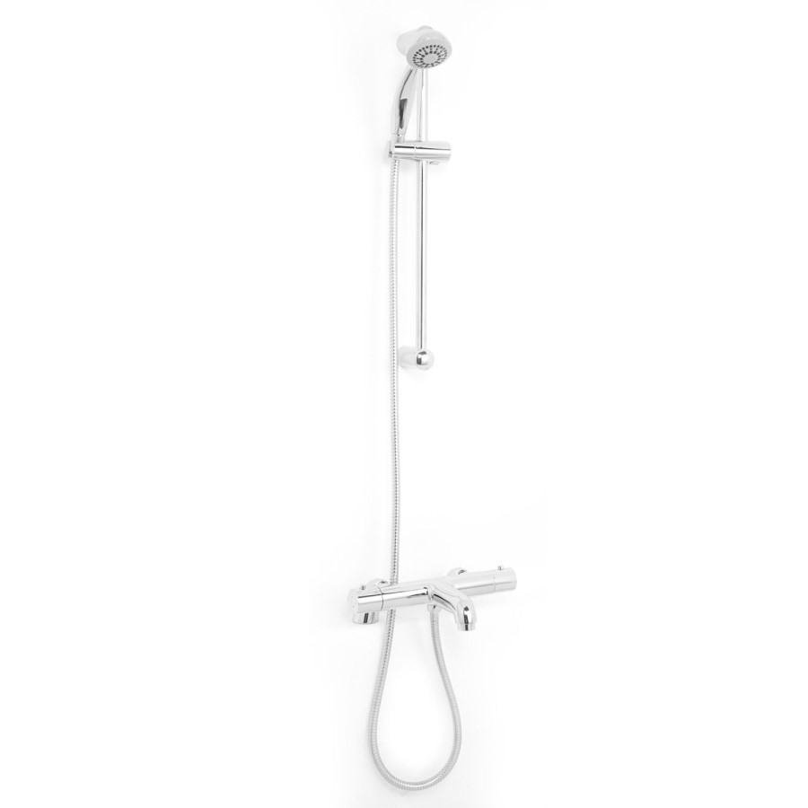 Rina Slide Shower Rail Kit with Focus Deck Valve & Bath Mixer
