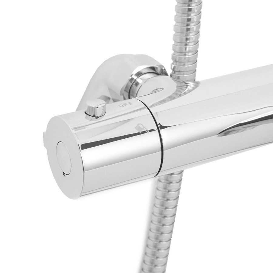 Rina Slide Shower Rail Kit with Focus Deck Valve & Bath Mixer