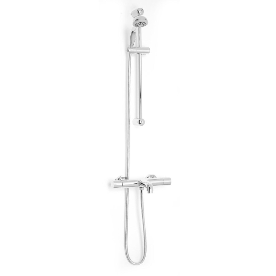 Rina Slide Shower Rail Kit with Focus Wall Valve & Bath Mixer