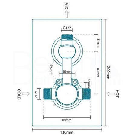 GRADE A2 - Concealed Dual Control Thermostatic Shower Valve - EcoS9 Range