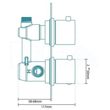 GRADE A2 - Concealed Dual Control Thermostatic Shower Valve - EcoS9 Range