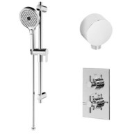 Chrome Concealed Shower Mixer with Dual Control & Round Handset - EcoStyle Chrome Concealed Shower Mixer with Dual Control & Round Handset - EcoStyle