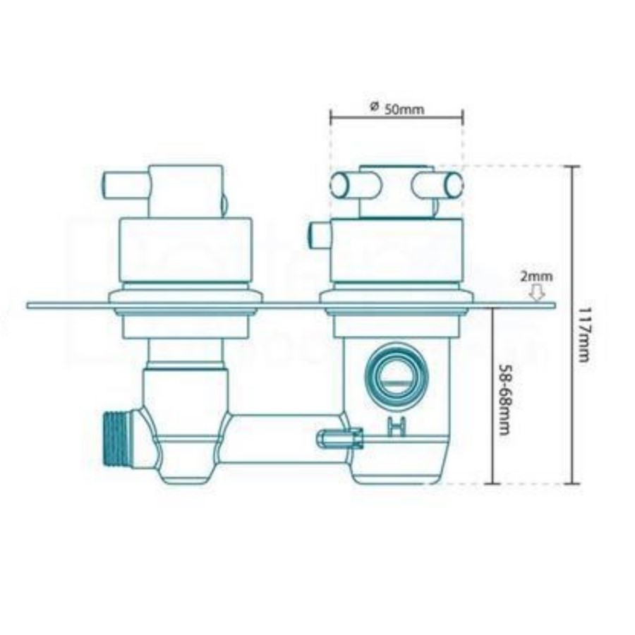 Chrome Concealed Shower Mixer with Dual Control & Round Handset - EcoStyle