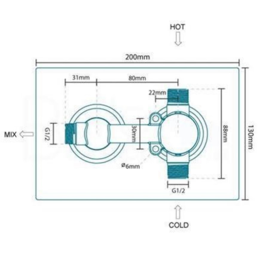 Chrome Concealed Shower Mixer with Dual Control & Round Handset - EcoStyle
