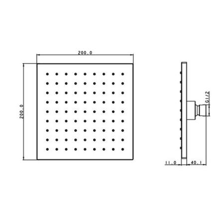 Concealed Thermostatic Mixer Shower with Wall Mounted Rain Shower Head & Handset- EcoStyle