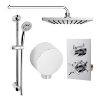 Concealed Thermostatic Mixer Shower with Wall Mounted Rain Shower Head & Handset- EcoStyle