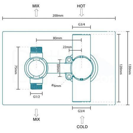 Concealed Thermostatic Mixer Shower with Wall Mounted Rain Shower Head & Handset- EcoStyle