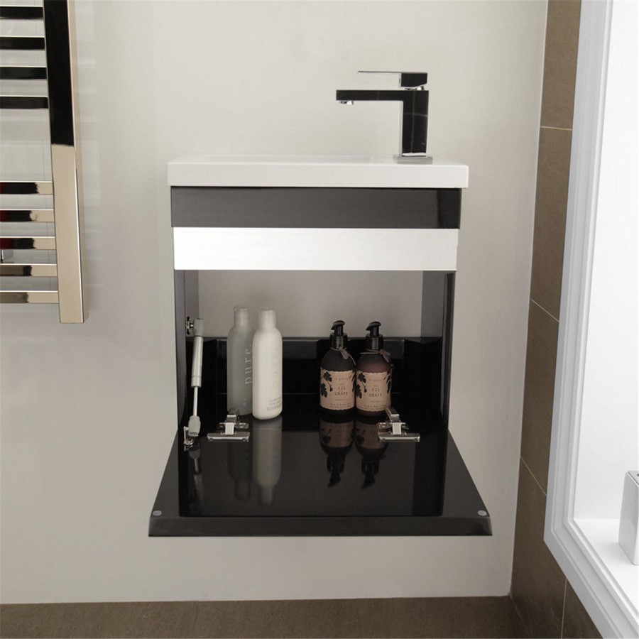 Vigo 420mm Wall Mounted Black Vanity Unit