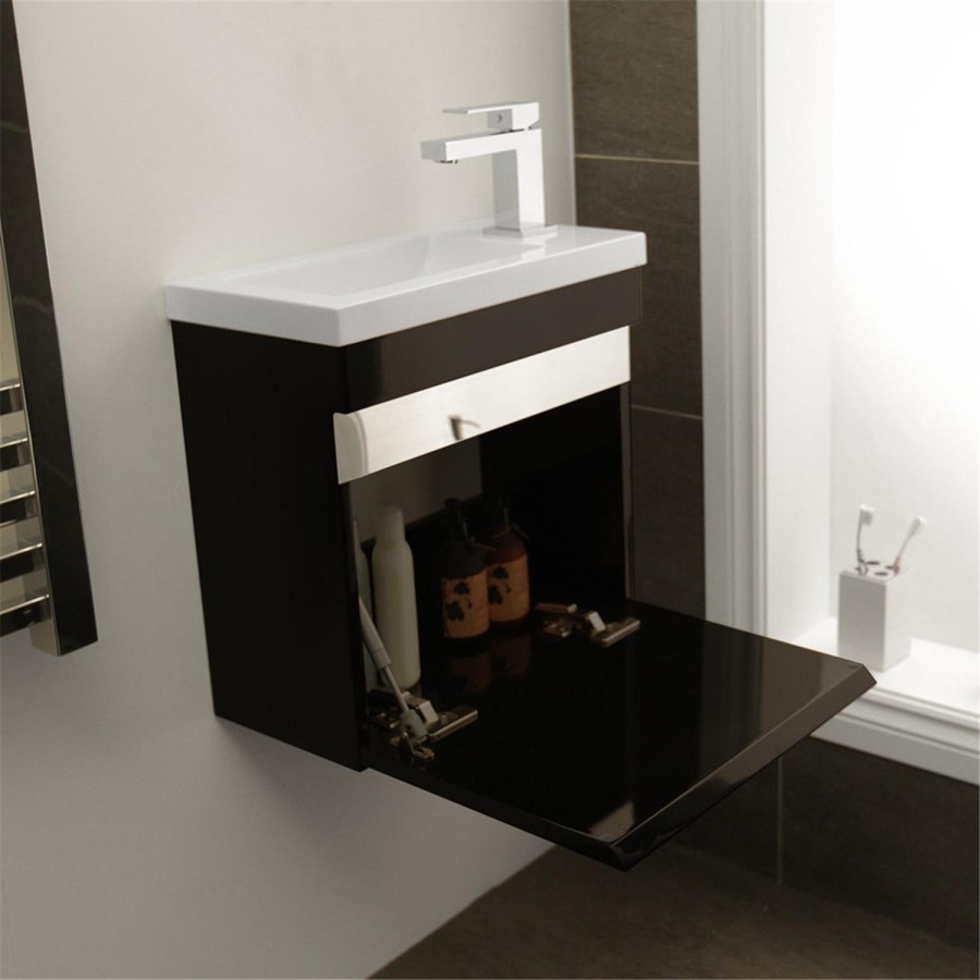 Vigo 420mm Wall Mounted Black Vanity Unit