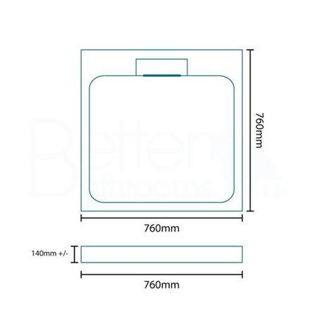 Stone Resin Shower Tray 760 x 760mm - Elusive