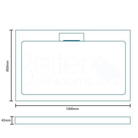 Low Profile Rectangular Shower Tray 1000 x 800mm Stone Resin - Elusive