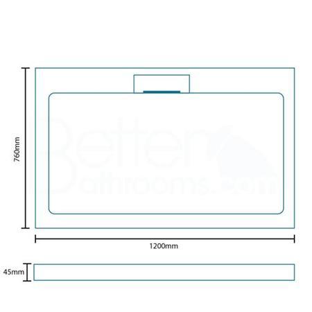 Low Profile Rectangular Shower Tray 1200 x 760mm Stone Resin - Elusive