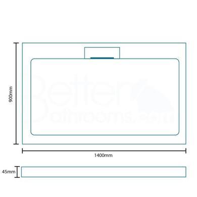 Low Profile Rectangular Shower Tray 1400 x 900mm Stone Resin - Elusive