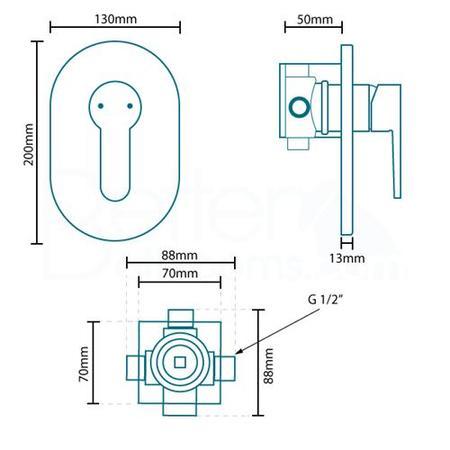 Nuovo Concealed Shower Mixer with Cima Riser Rail Kit