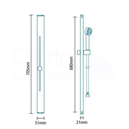 Chenai Premium Slide Shower Rail Kit with Montroc Thermostatic Wall Valve & Bath Mixer