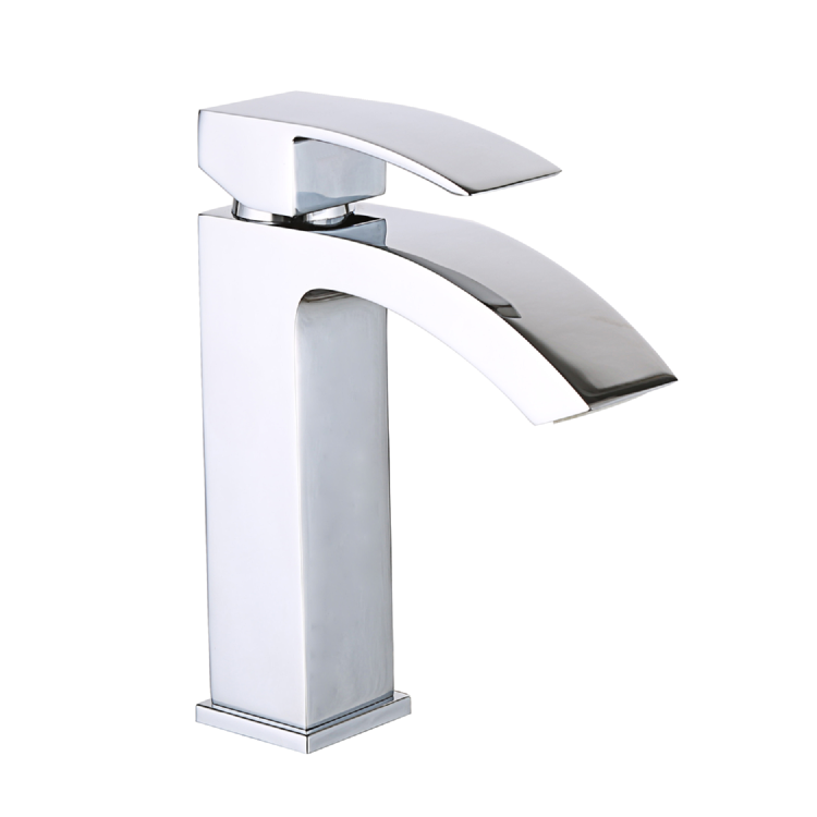 Chrome Bath and Basin Tap Set - Wave