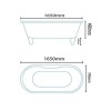 Voss Modern Freestanding Bath - 1650 x 740mm