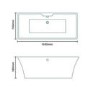 1690mm Freestanding Bath Suite Seattle with Voss Toilet and Basin