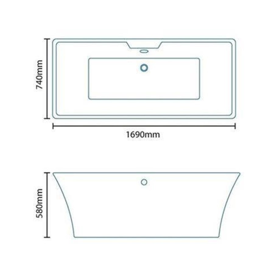 1690mm Freestanding Bath Suite Seattle with Voss Toilet and Basin
