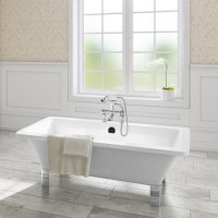 Grade A1 Double Ended Freestanding Bath with Chrome Feet 1700 x 750mm - Athena