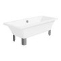 Grade A1 Double Ended Freestanding Bath with Chrome Feet 1700 x 750mm - Athena